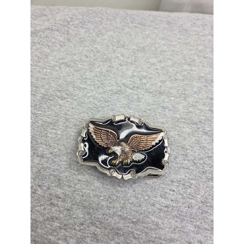 Vintage 1983 American Bald Eagle 3D Heavy Belt Buckle Made in USA Patriotic